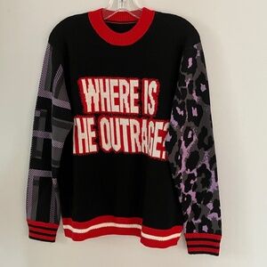 RARE Marc Jacobs Prototype Black Sweater by Gonul Orme “Where is the Outrage"